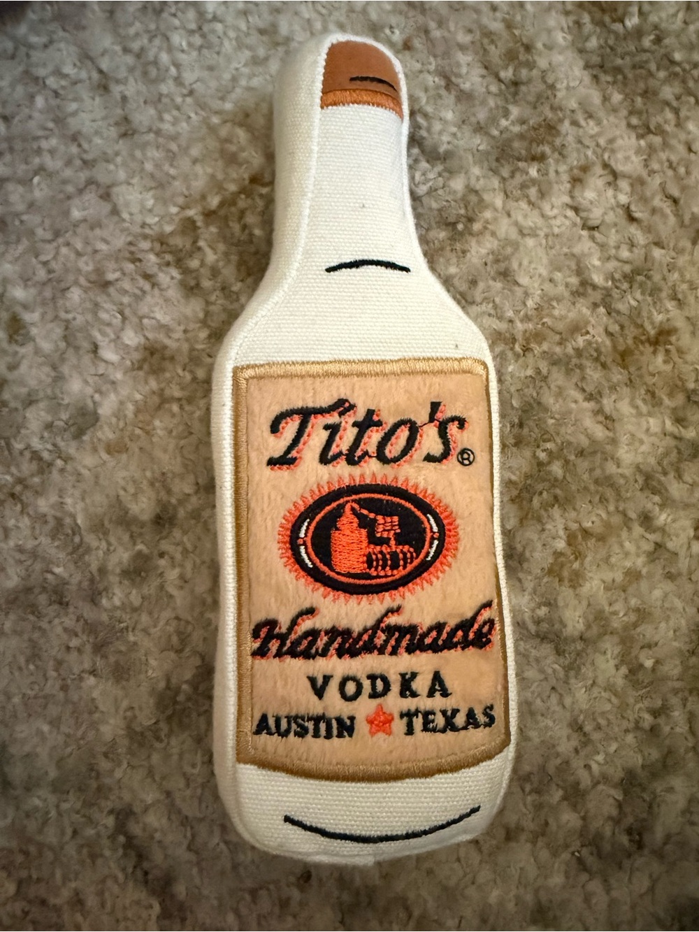Tito’s Handmade Vodka “Vodka for Dog People” Bottle Dog Toy – Like New